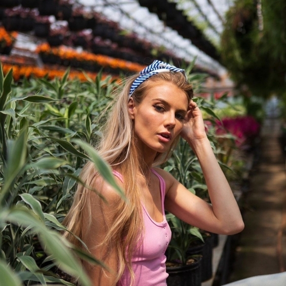 Gibou wire twisted headband white with blue stripes - Picture 2 of 4